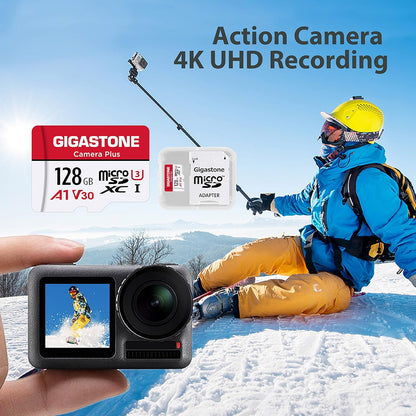 128GB 2-Pack Micro SD Card, Camera Plus, Gopro, Action Camera, Sports Camera, High Speed 100Mb/S, 4K Video Recording, Micro SDXC UHS-I A1 V30 U3 Class 10