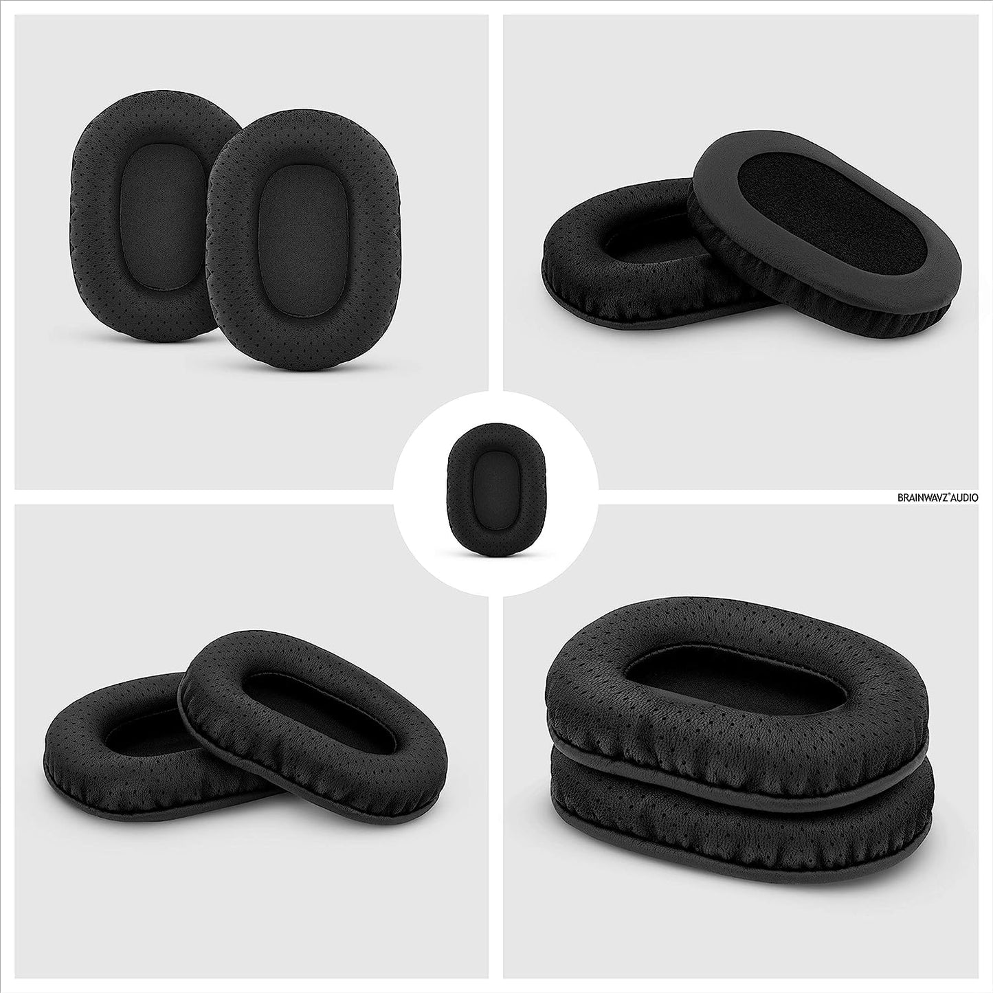 Perforated Replacement Earpads for Sony MDR 7506, V6 & CD900ST with Memory Foam Ear Pad & Suitable for Other on Ear Headphones (Black)