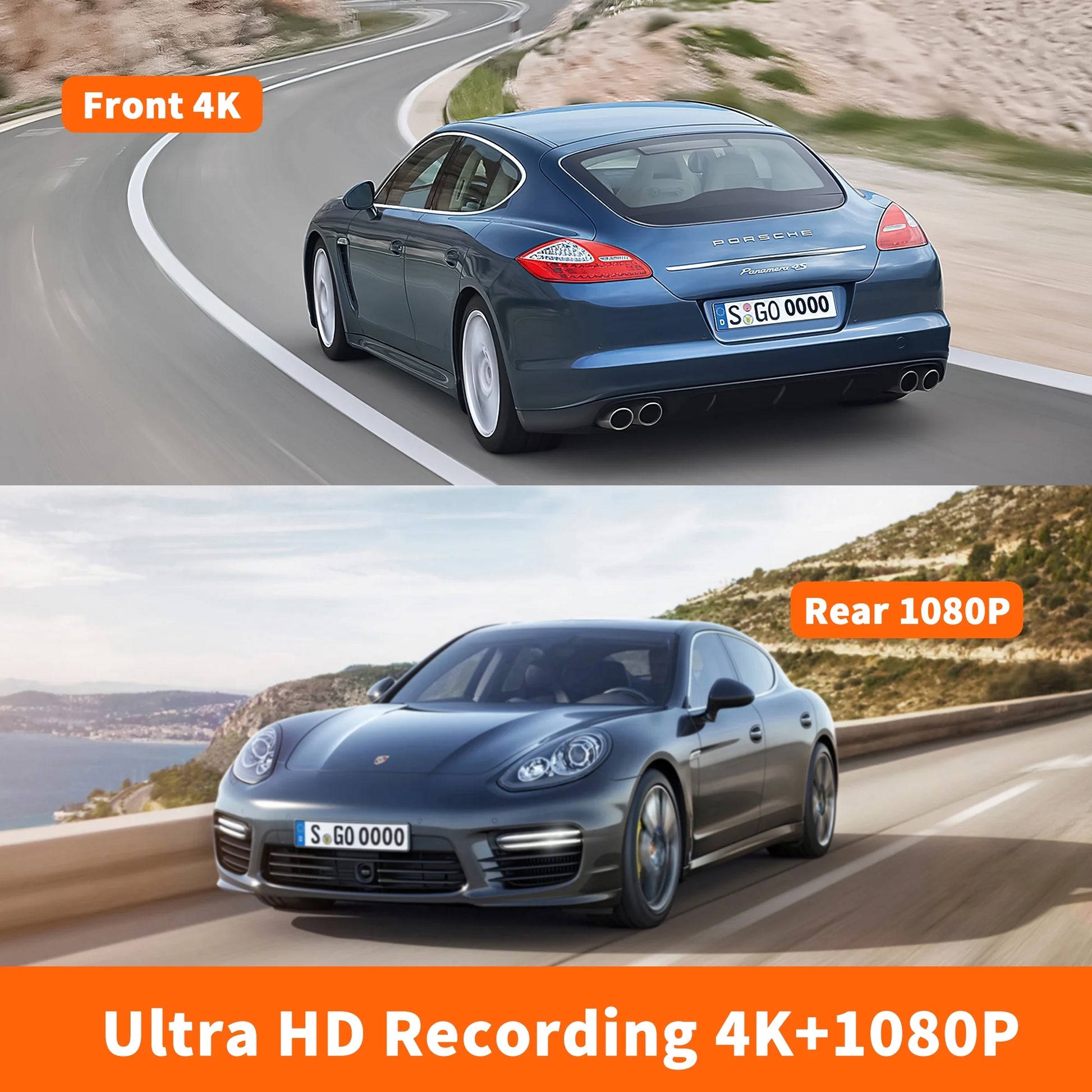 4K+1080P Dash Cam Front and Rear,Dual Dash Camera for Cars, with Built-In GPS, IR Night Vision, 1.47″ IPS Screen, Loop Recording, WDR, 24H Parking Mode